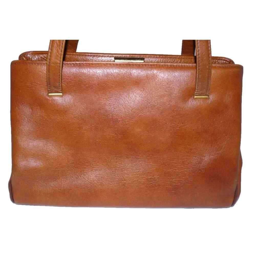 Vintage Globe Trotter brown leather flight bag satchel handbag purse by MARGOLIN